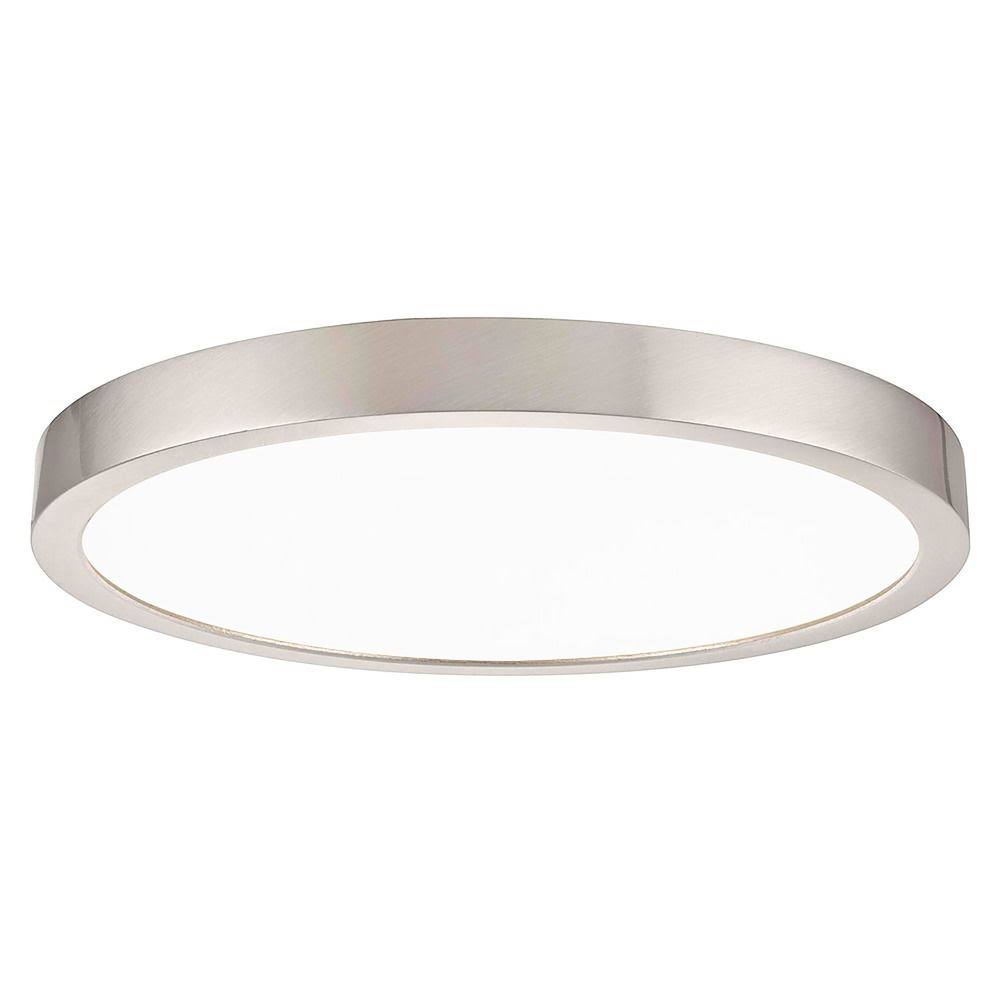 Flat LED Light Surface Mount 10-Inch Round Satin Nickel 3000K D336