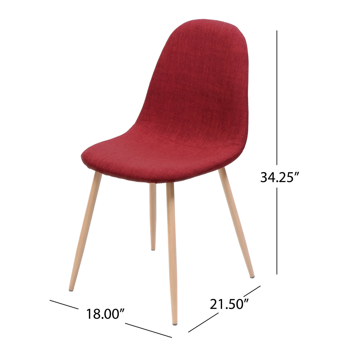 Red Fabric Dining Chairs, Set of 2 T453870