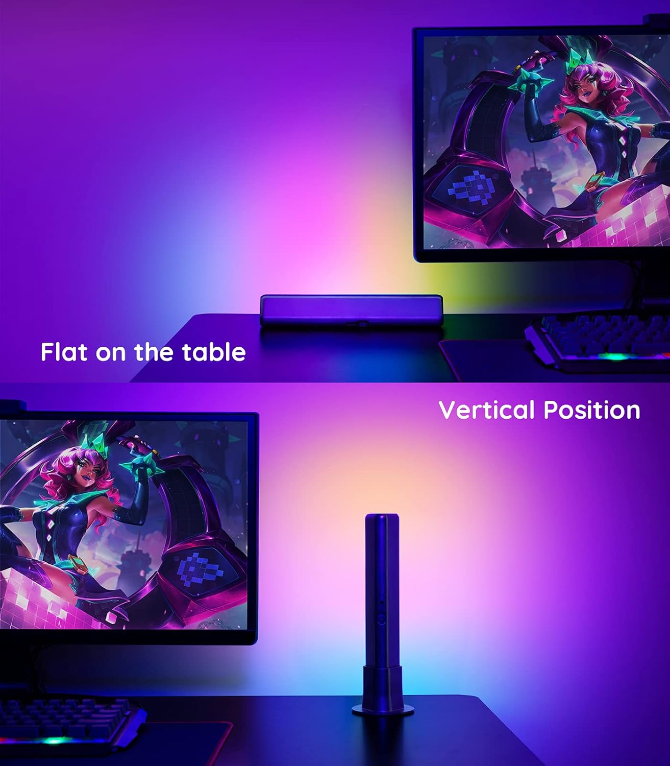 RGBIC LED Light Bars with Camera for Gaming, PC, TV C36520