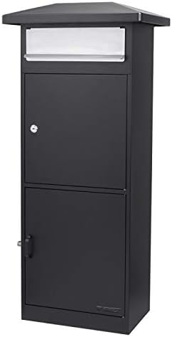 Black Freestanding Parcel Drop Mail Box with Lockable Compartment S690