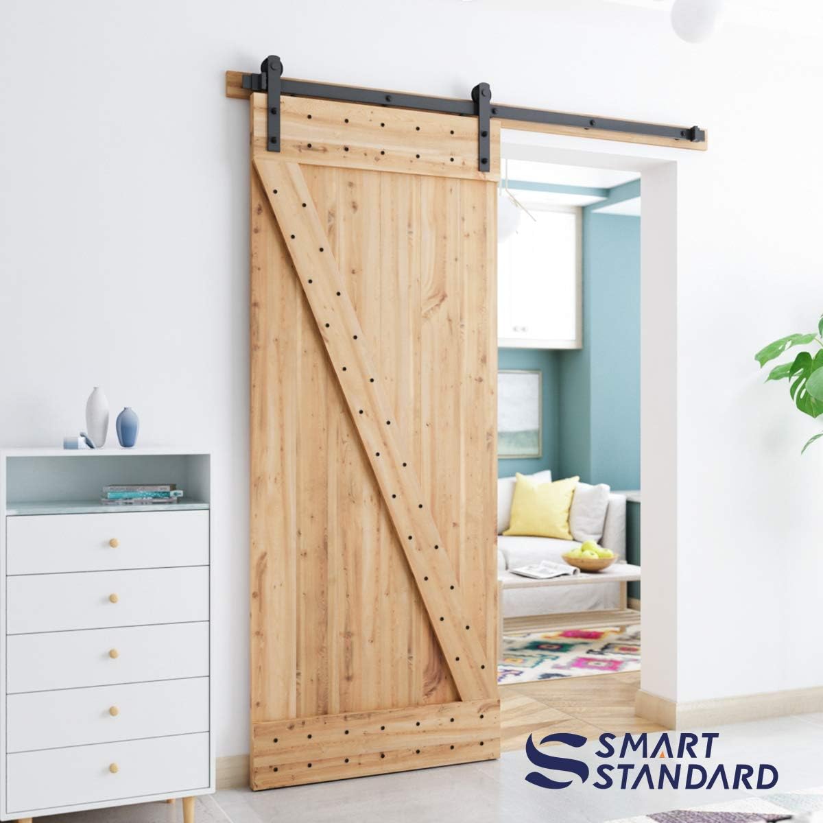 6ft Heavy Duty Sliding Barn Door Hardware Kit for 36" Wide Door Panel S599
