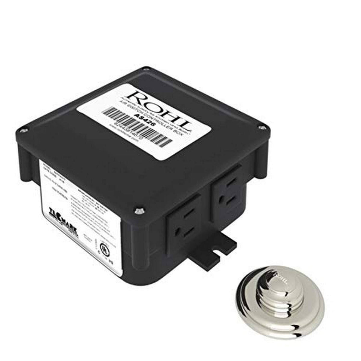 Polished Nickel Air Activated Switch Button with Control Box for Waste Disposal A910875
