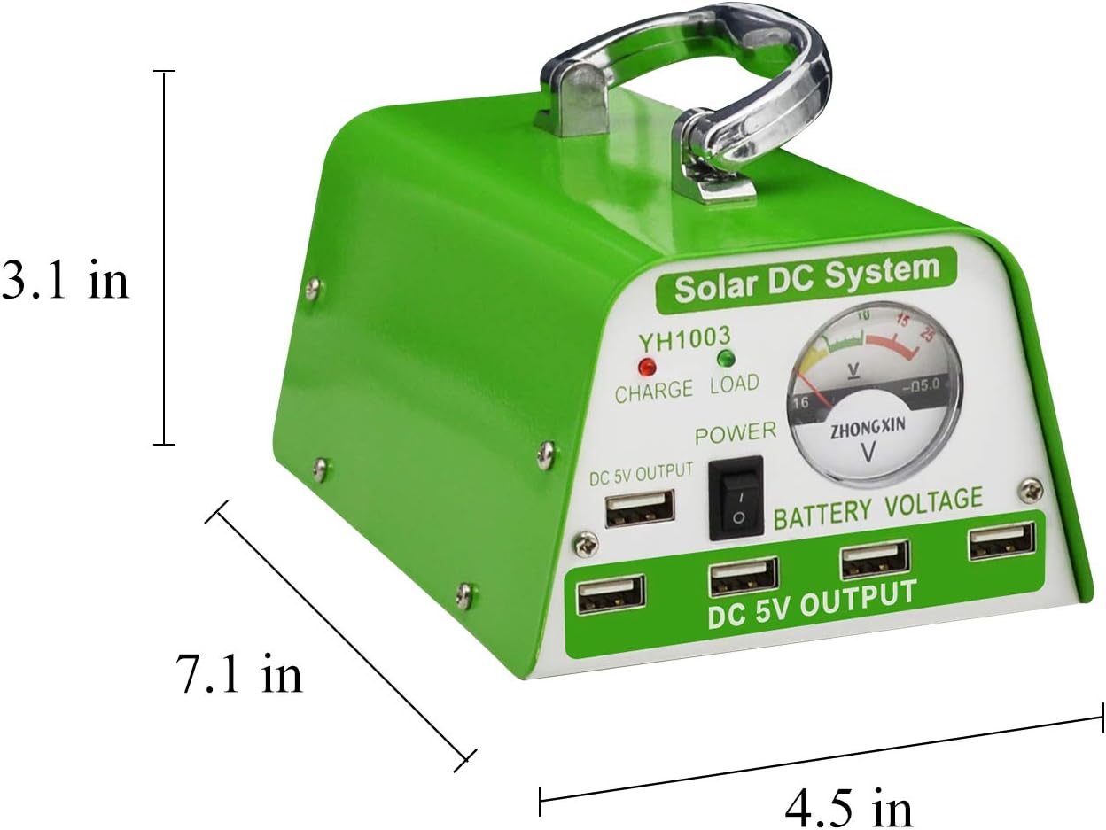 30W Panel Foldable Solar Panel Lighting Kit with 5 USB Solar Charger LED Light Bulb and 5 Cellphone Charger B29504