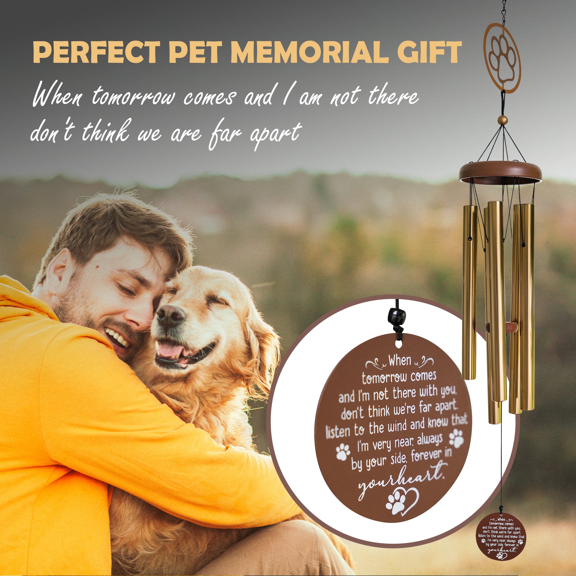 Memorial Wind Chimes with Sympathy Card, 30 inch J311460