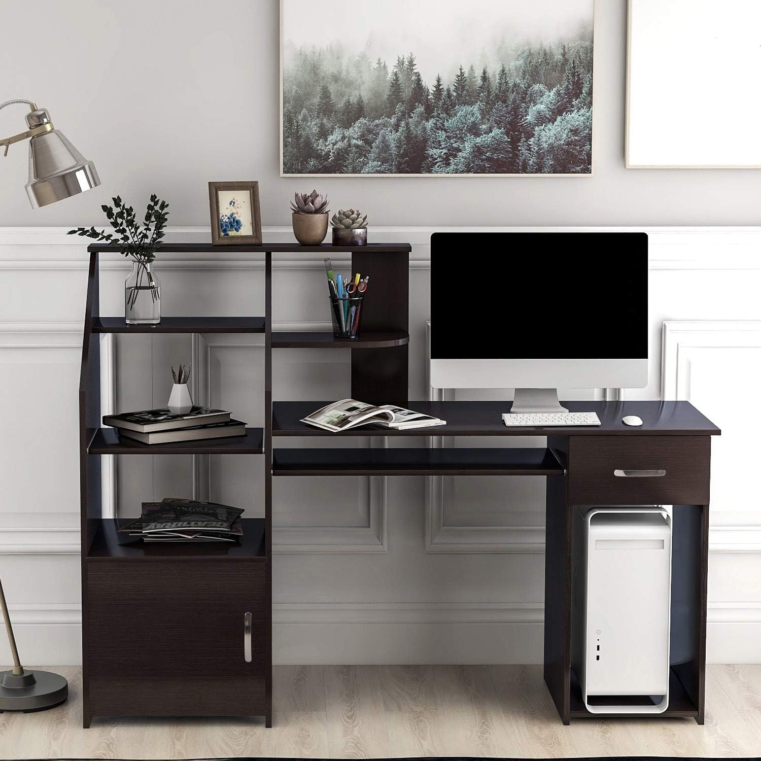 Computer Desk with Cabinet and Storage Drawer V94598