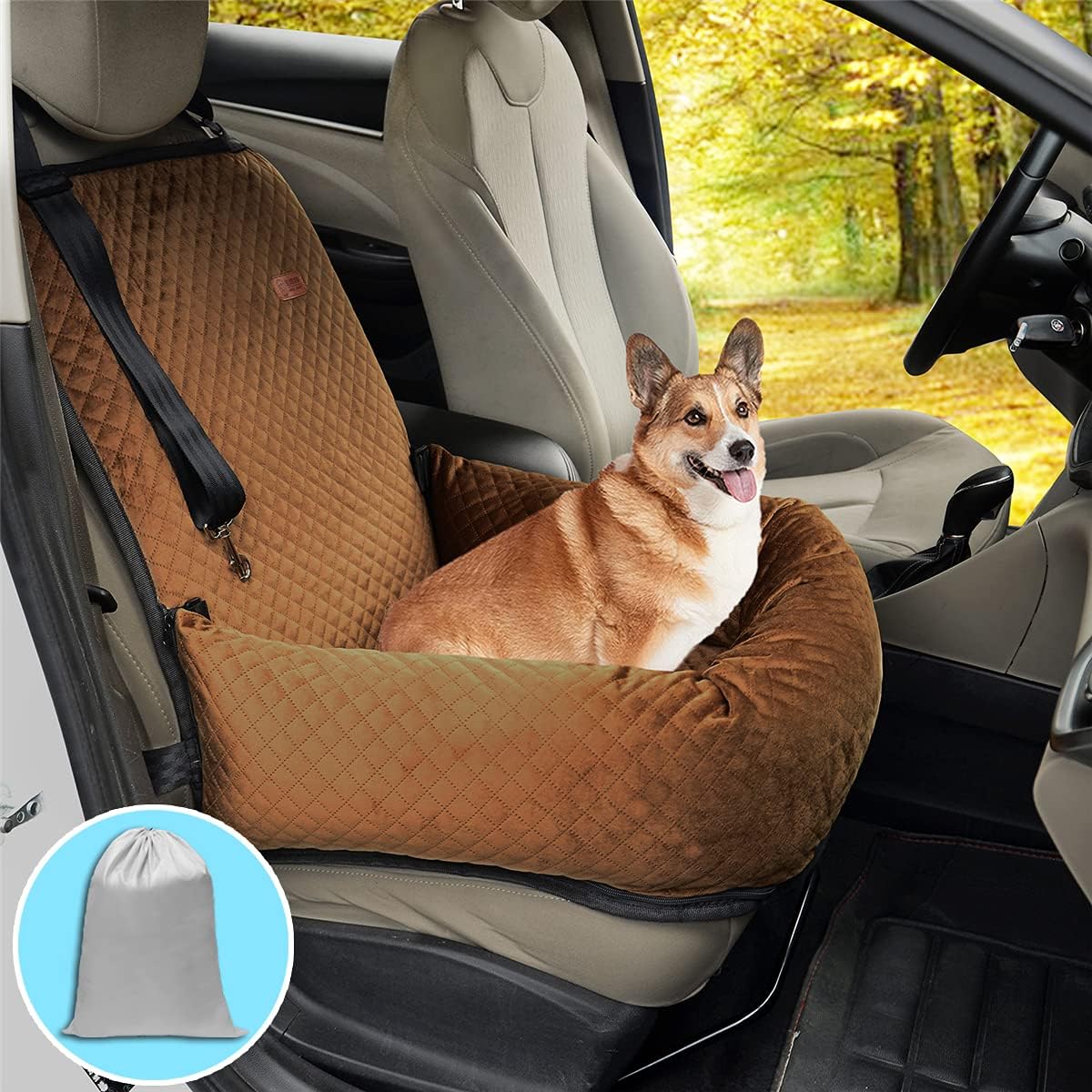 Gray Dog Car Seat Pet Travel Safety Seat X205