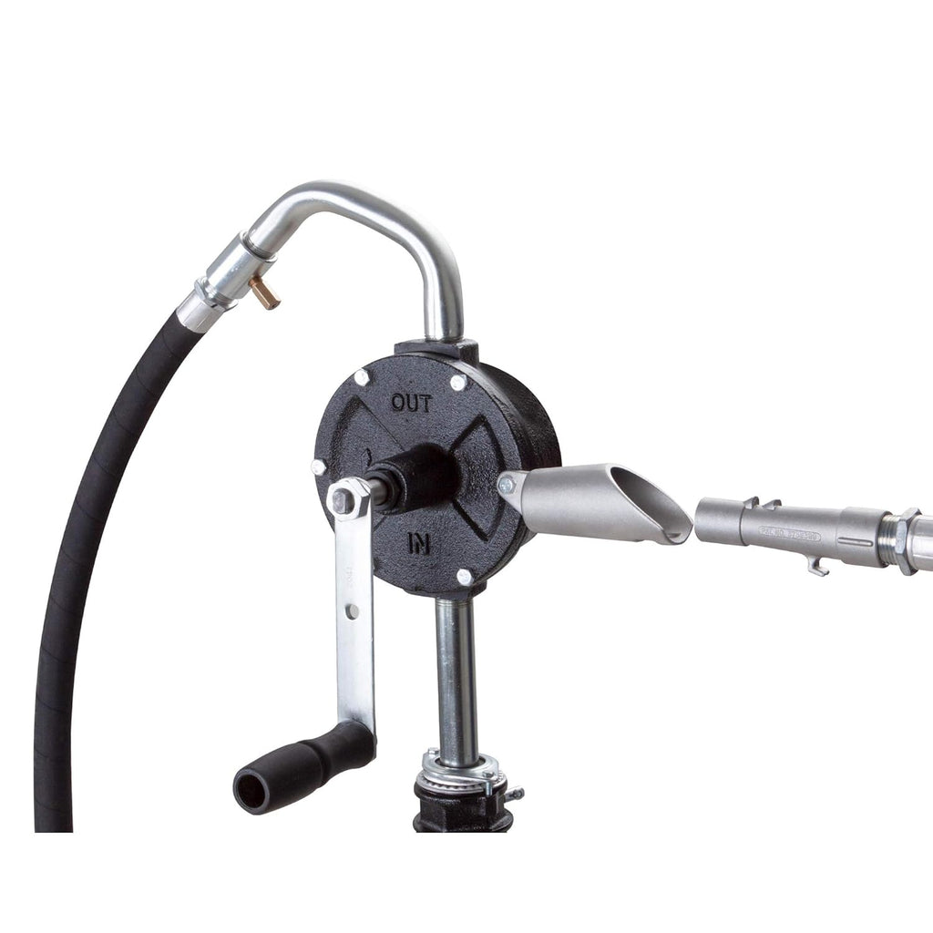 10 GPM Rotary Vane Manual Fuel Transfer Pump with 8-Ft Anti-Static Hose, Non-Sparking Nozzle, Holder, Vacuum Breaker & Flame Arrestor W841546