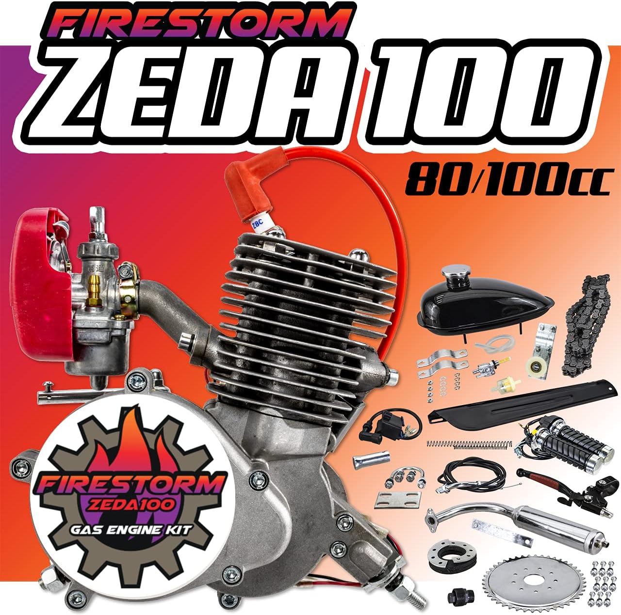 100 Complete 80cc/100cc Bicycle Engine Kit 36 Tooth B75680