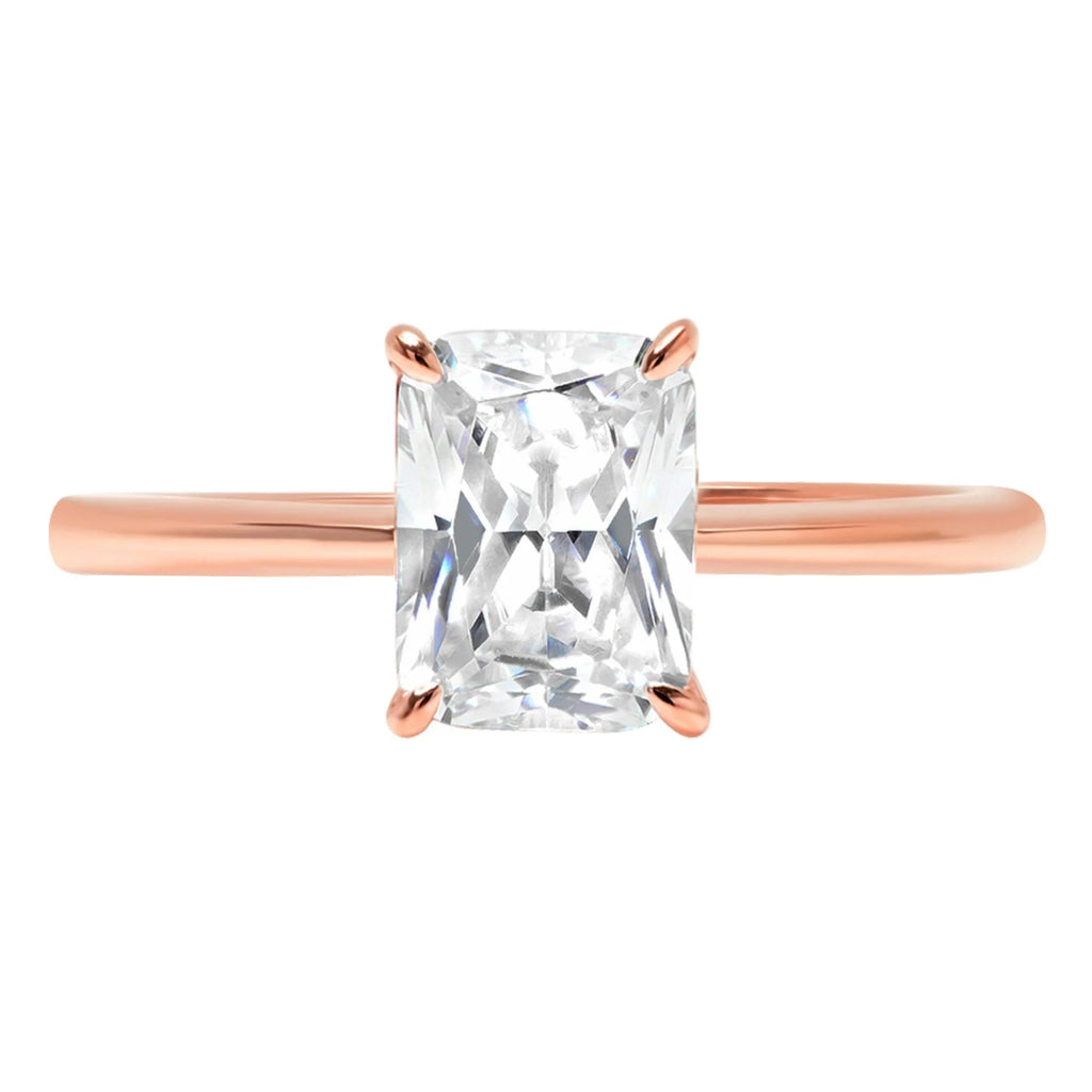 18K Rose Gold Solitaire Diamond Engagement Ring size 6 D526597