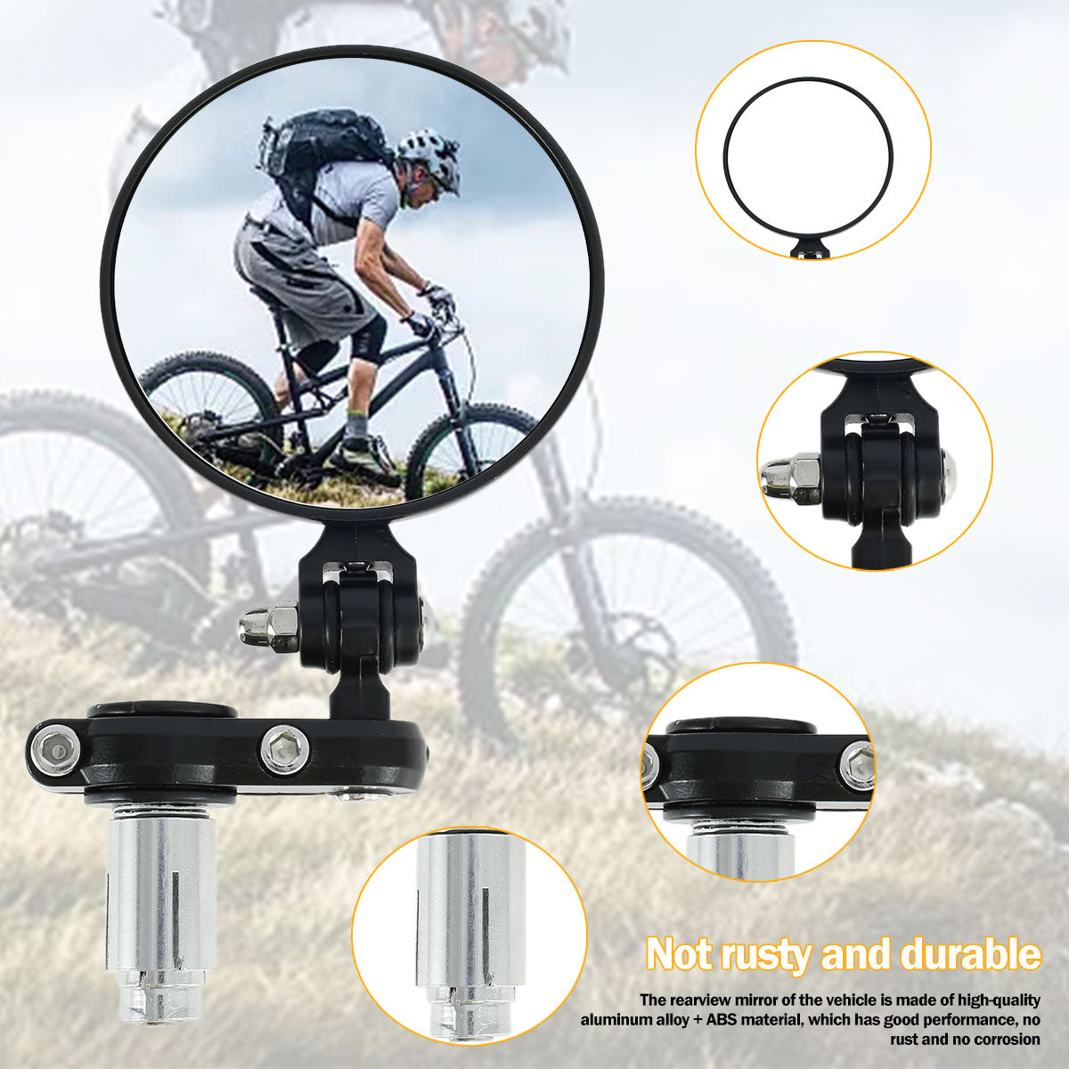 2Pcs Adjustable Foldable Bicycle Handlebar Rearview Mirrors W81503
