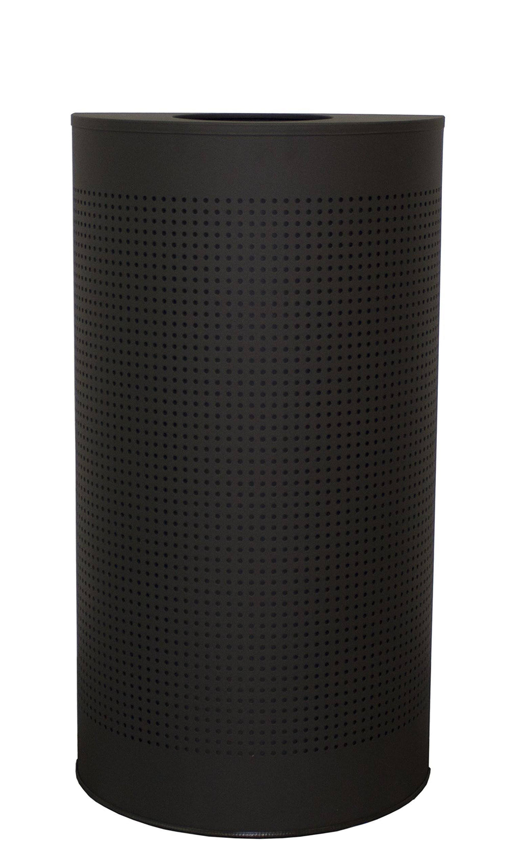 Black Half Round 12 Gallon Trash Can G7272