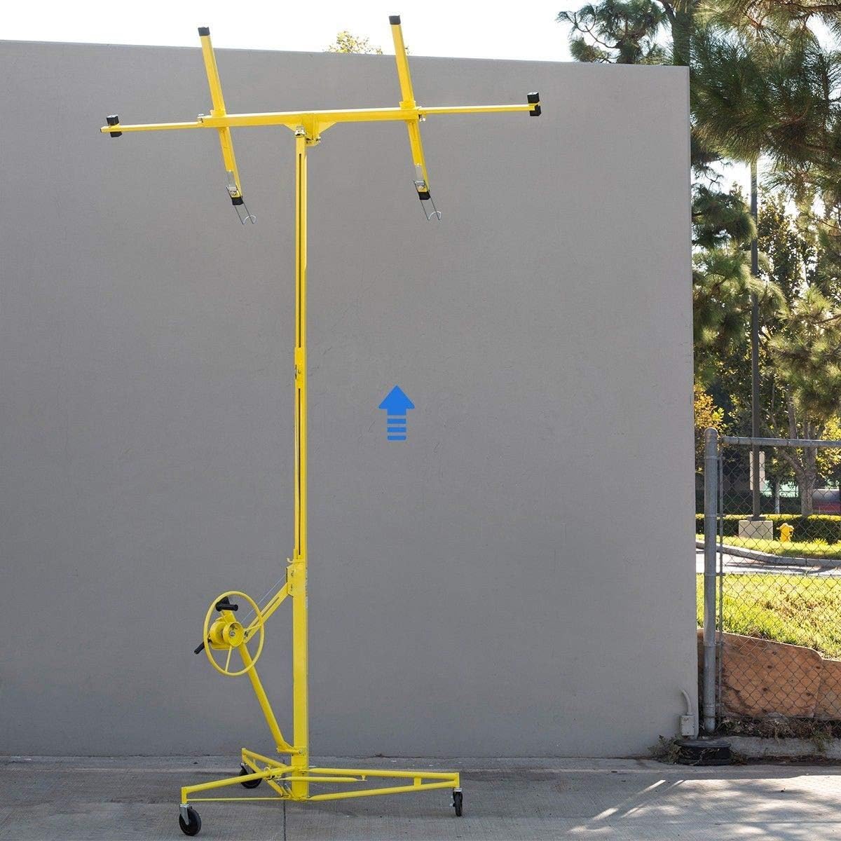 16 ft Drywall Rolling Lift Panel Hoist Jack with Caster Wheel Y269