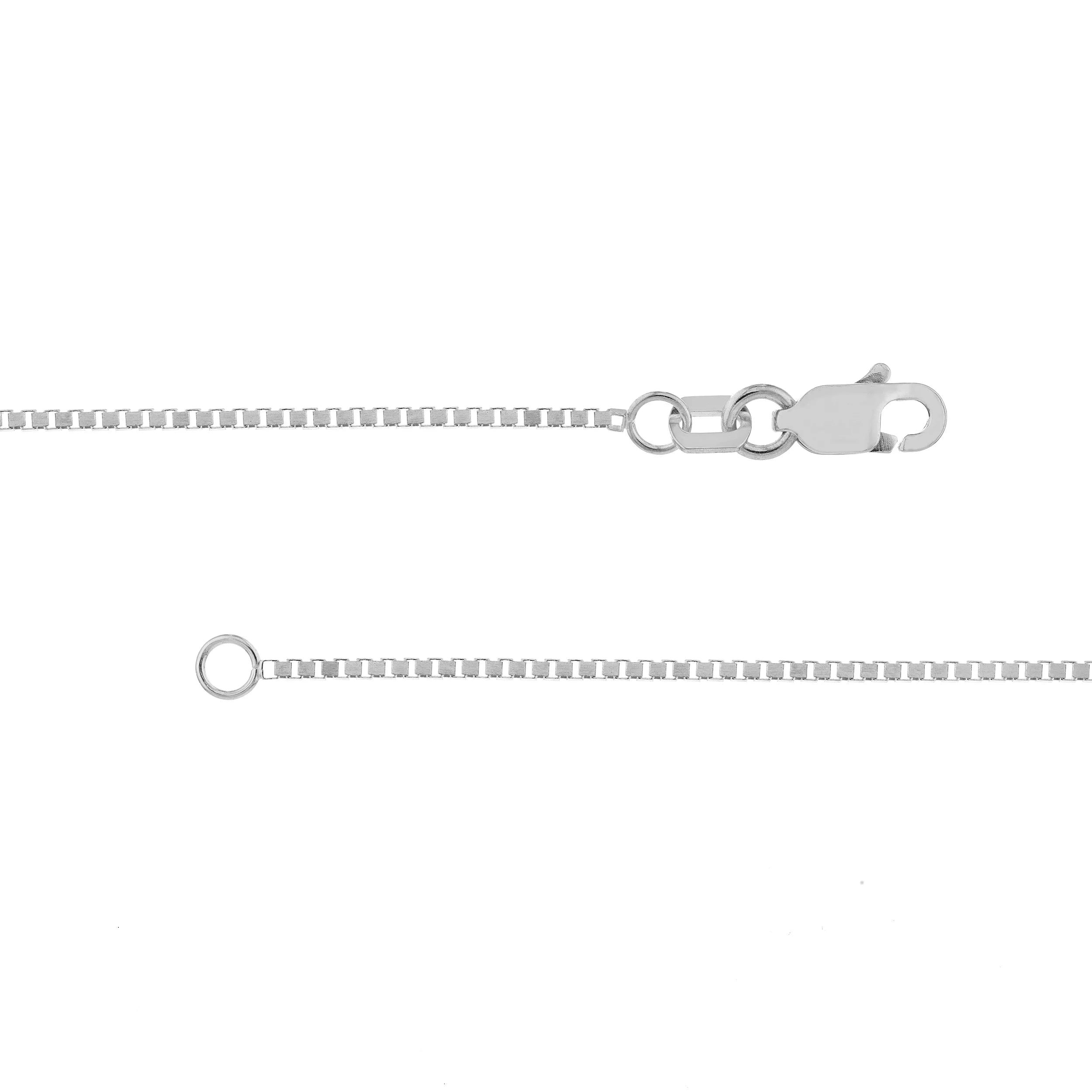 18K White Gold Box Chain Necklace with Lobster Lock C620