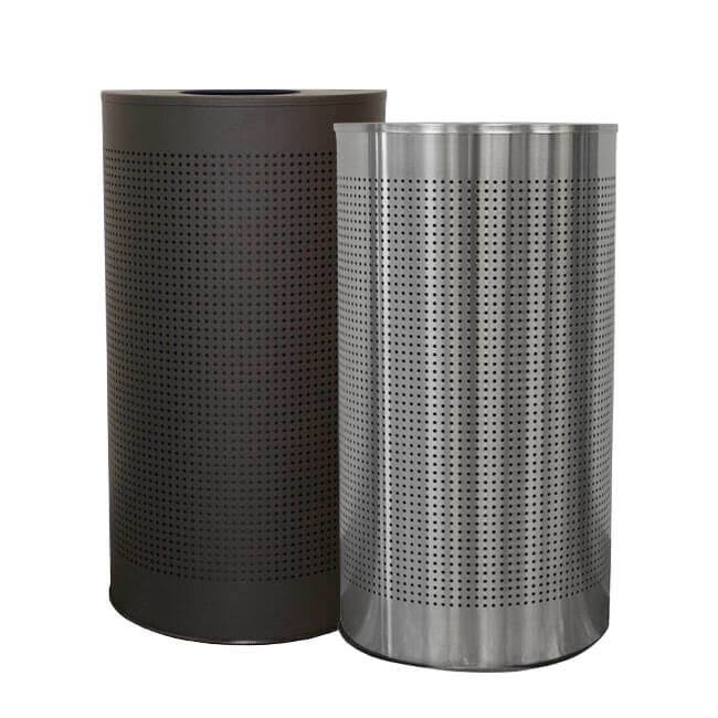 Black Half Round 12 Gallon Trash Can G7272
