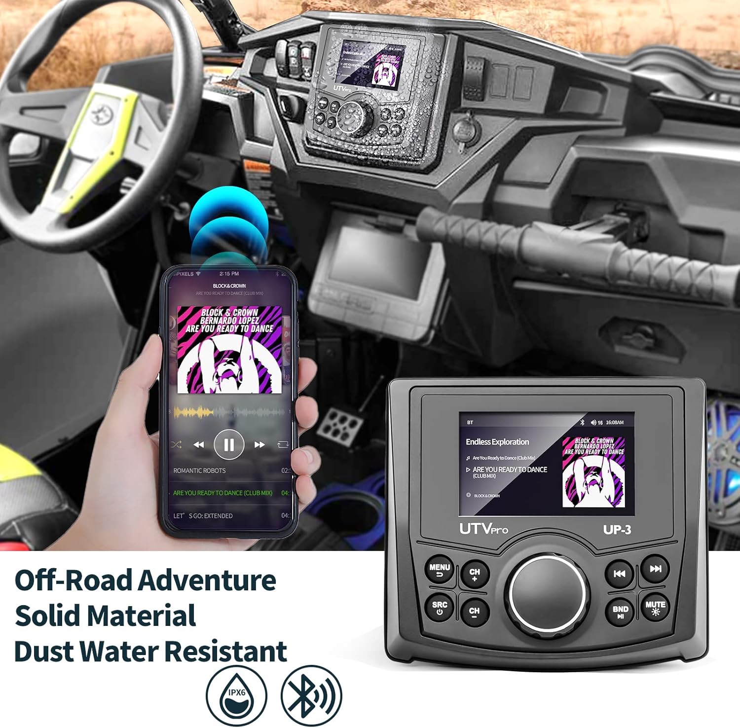 UTV Stereo AM/FM with Bluetooth Streaming W765