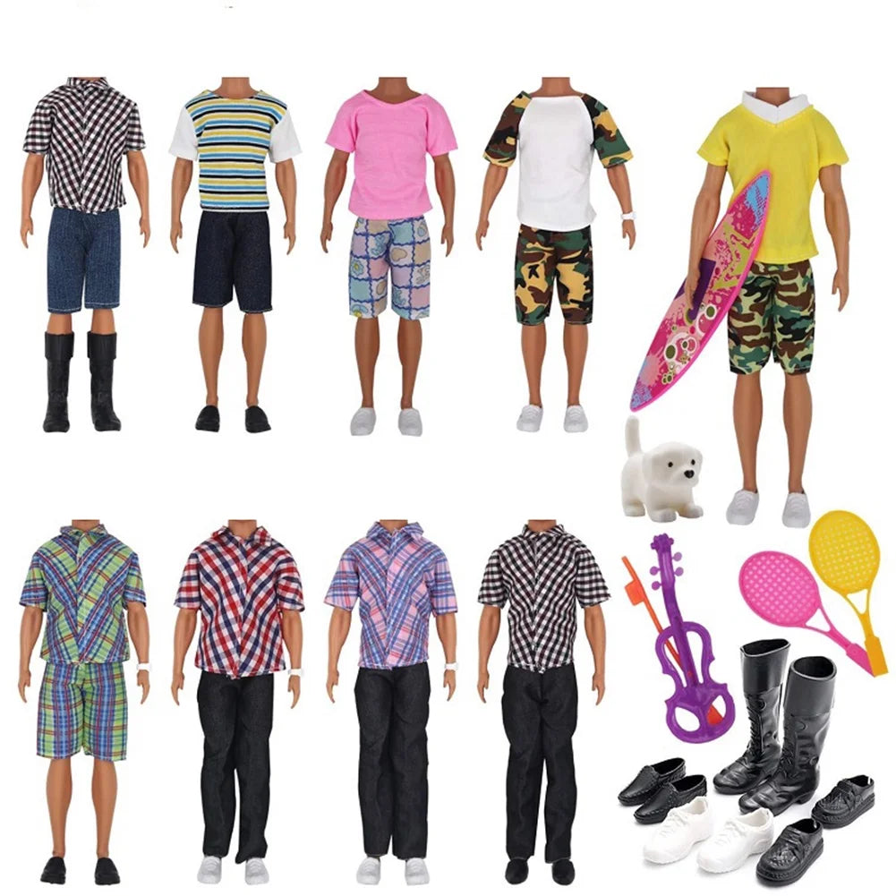 16 Pieces Boyfriend Dolls Clothing Shoes Handmade 11inch Toys E9534