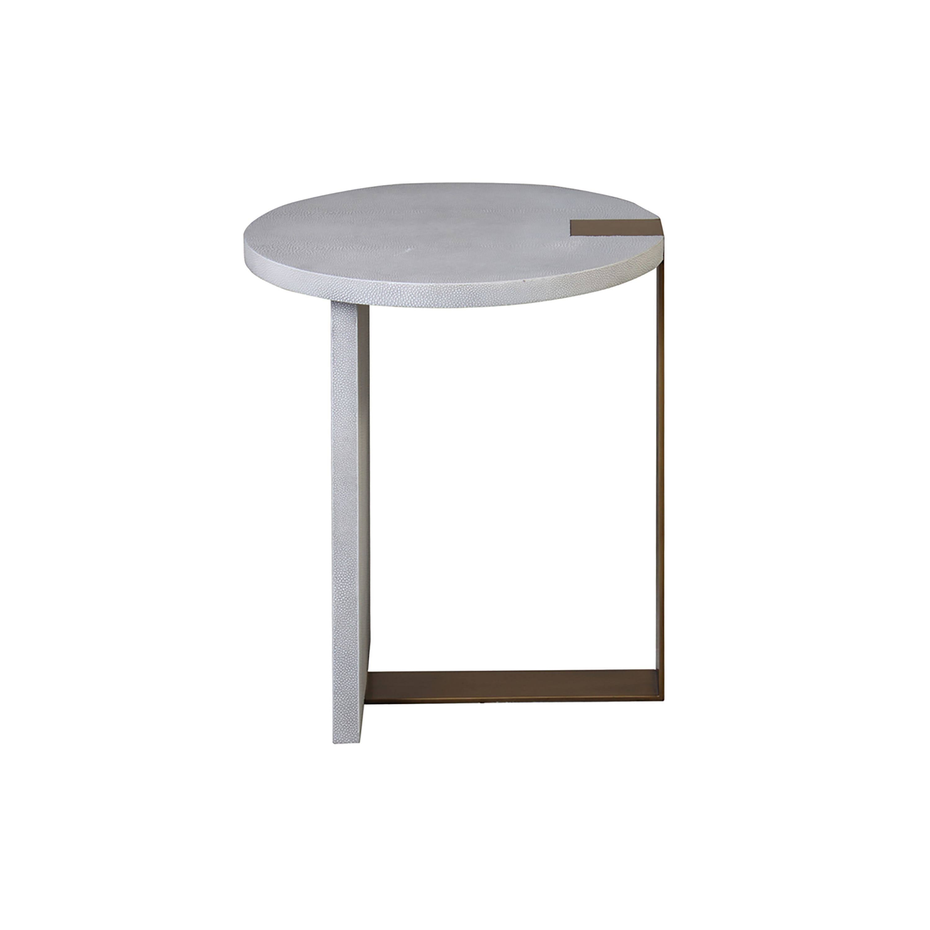 Light Grey Shagreen Side Table F751