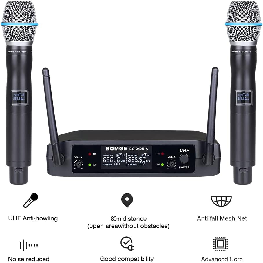 UHF Dual Handheld Wireless Microphones, Pack of 2 J6252