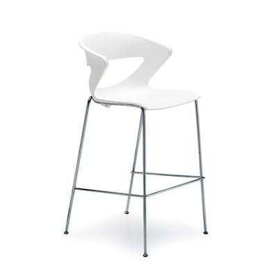 White 4 Leg Bar Stool C9971