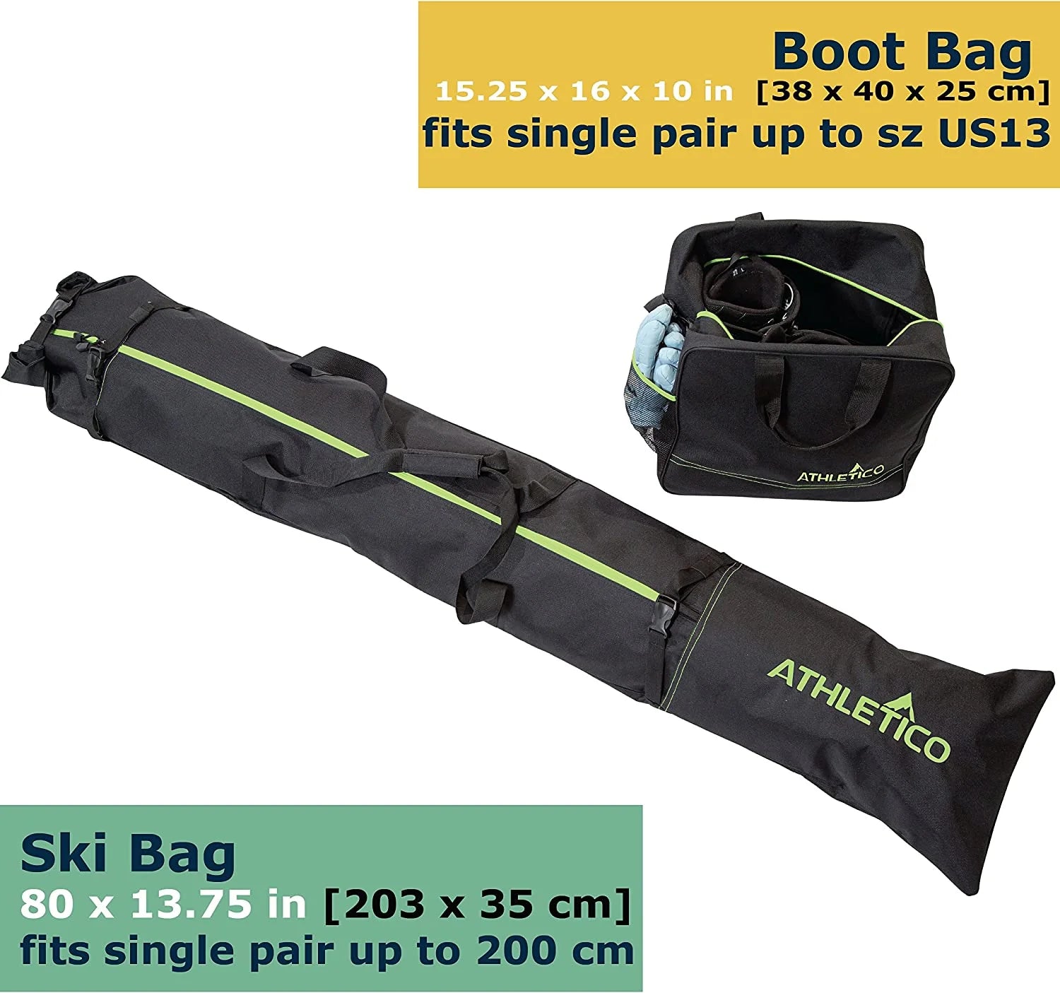 Two-Piece Ski and Boot Bag Combo D419