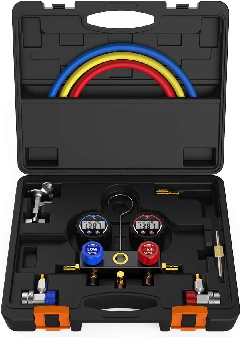 2 Way AC Manifold Gauge Set with Hoses and Carrying Case R607169