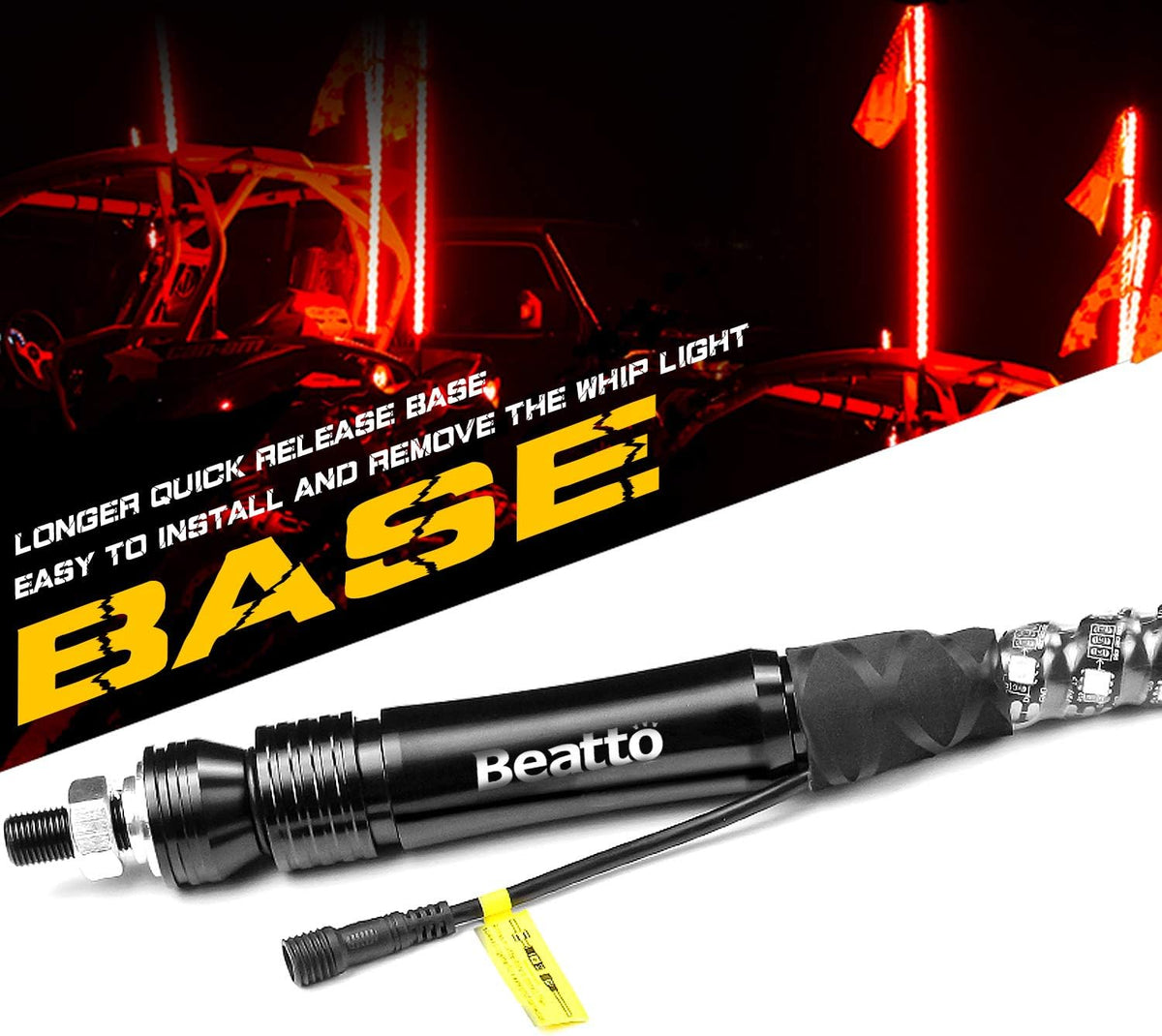 2PCS 5FT LED Whips Light with Remote and app H5206