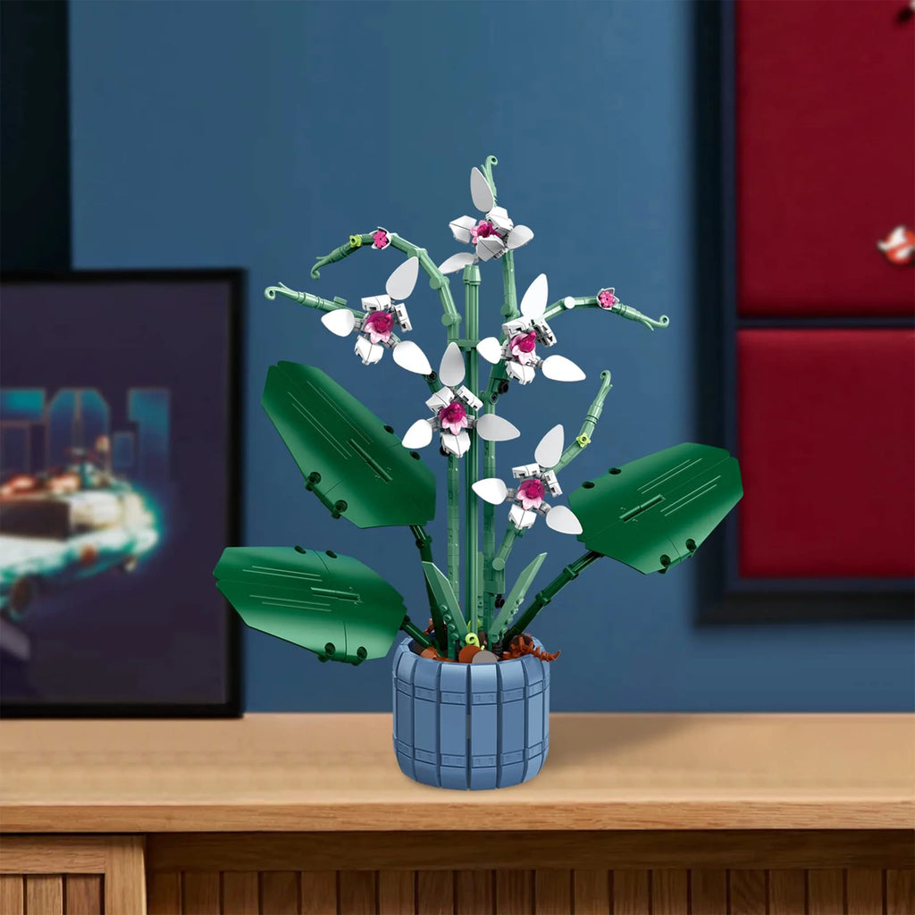 White Butterfly Orchid Building Block Set I36189