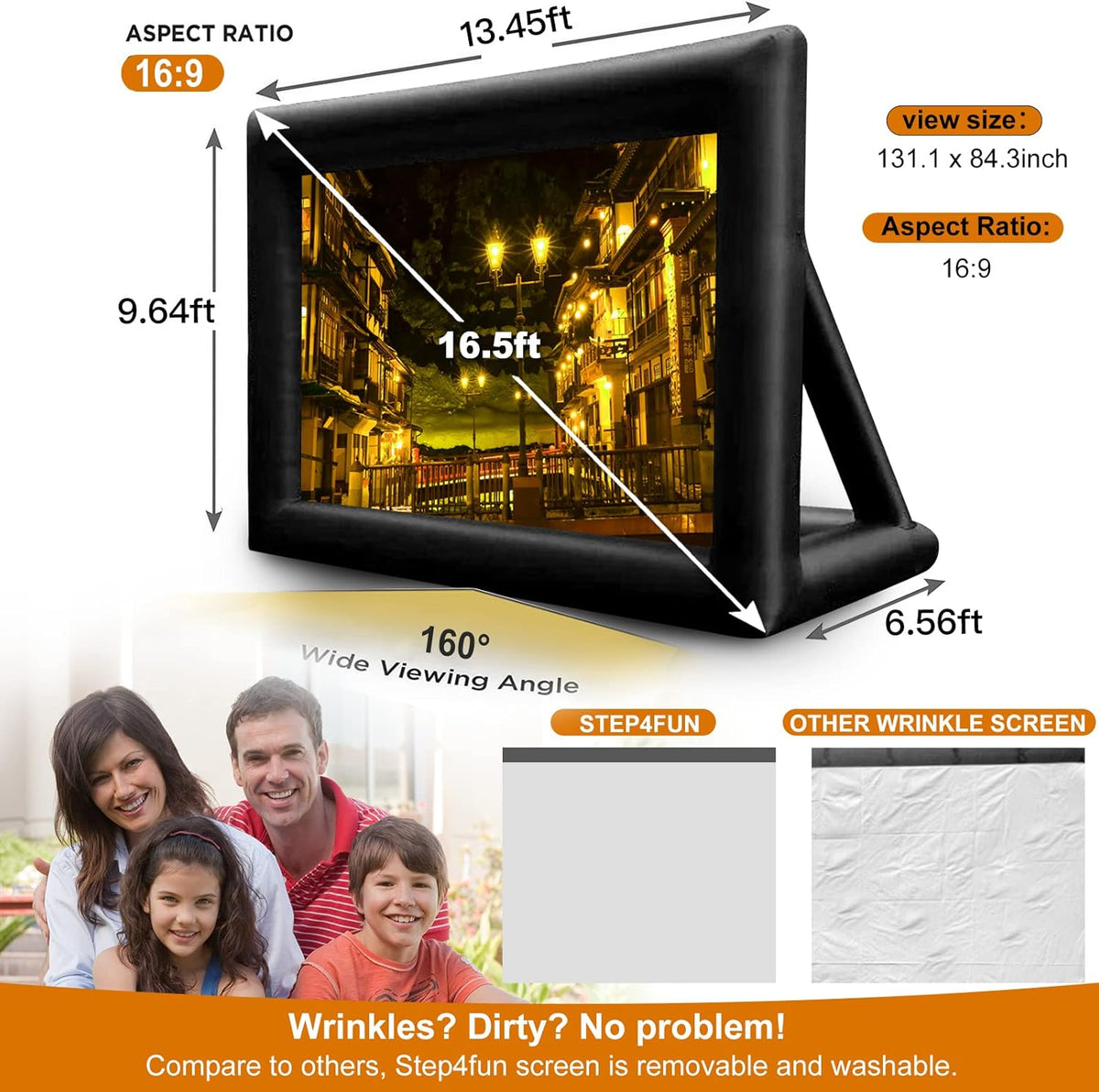 Inflatable Projector Screen with Air Blower and Carry Bag F5339