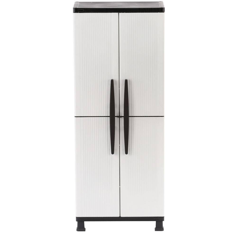 4 Shelf Plastic Cabinet in Gray S3541
