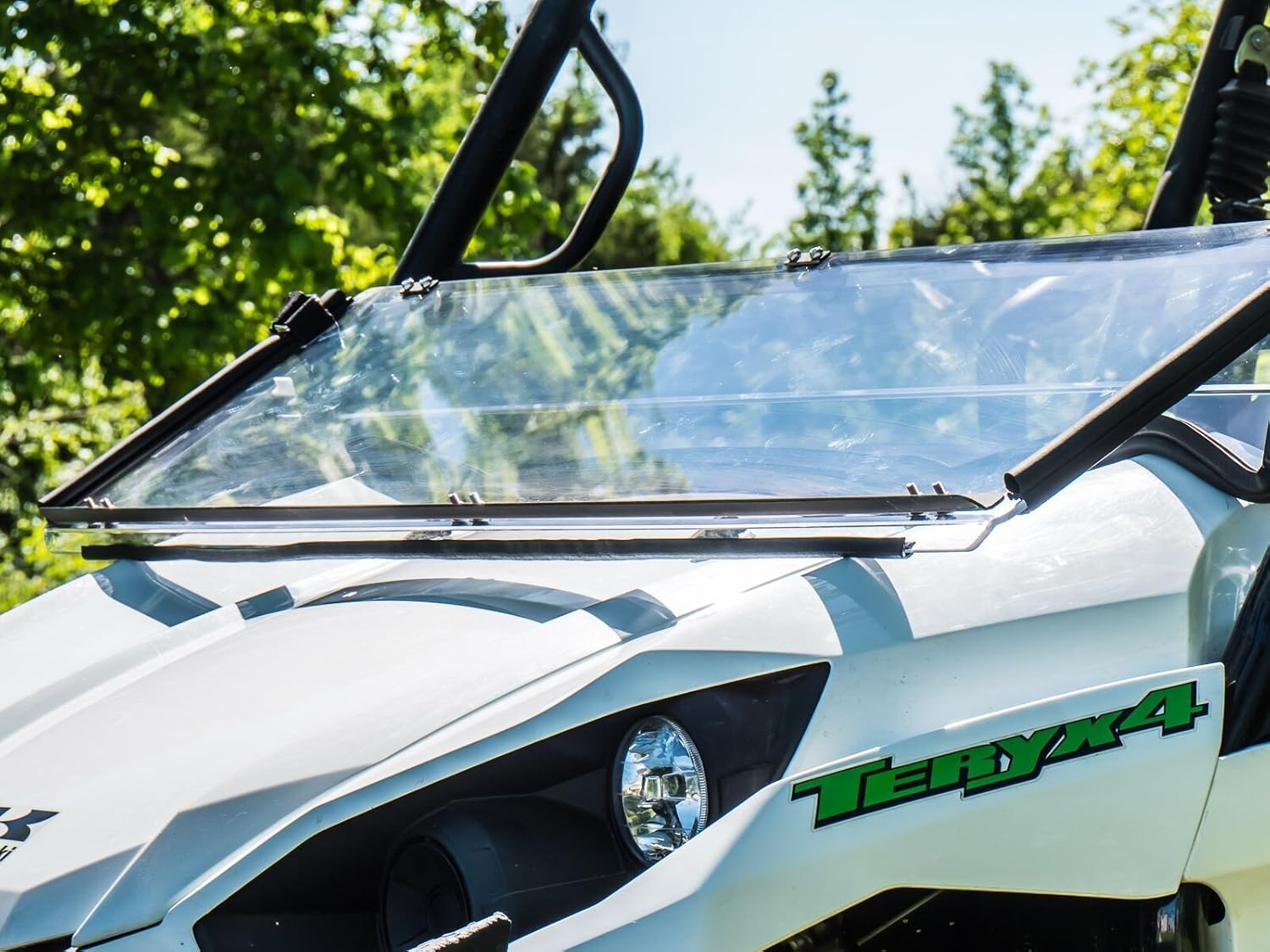 Scratch Resistant Flip/Fold 2-in-1 Windshield for Kawasaki Teryx C469