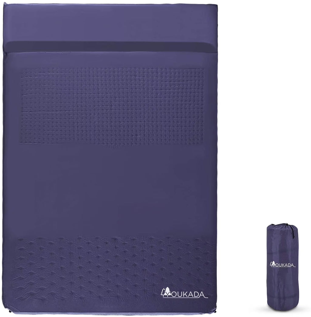 Navy Large Double Self Inflating Sleeping Pad with Pillow S49505