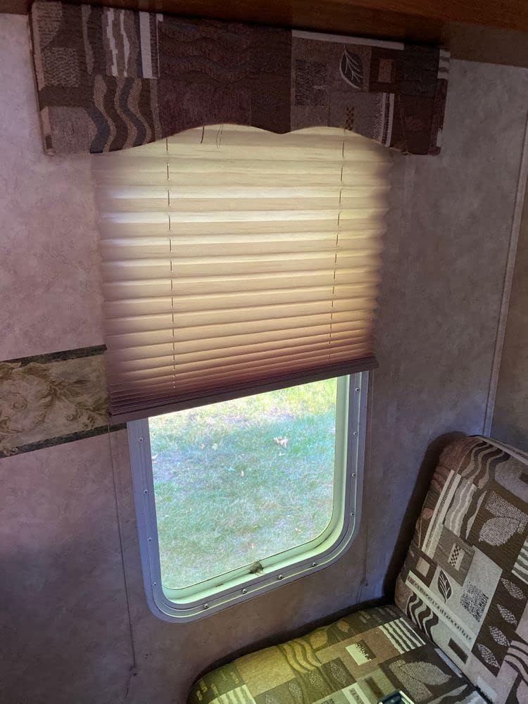 Pleated RV Window Shades Cappuccino 26 W x 50 L W209