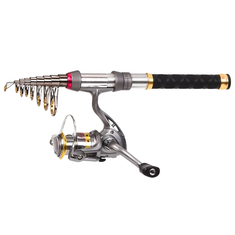 Carbon Fiber Telescopic Fishing Rod Reel Combo with Carrier Bag E943