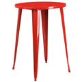 Red Round Bar Height Metal Cafe Table J91353
