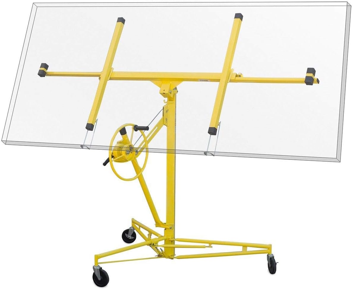 16 ft Drywall Rolling Lift Panel Hoist Jack with Caster Wheel Y269