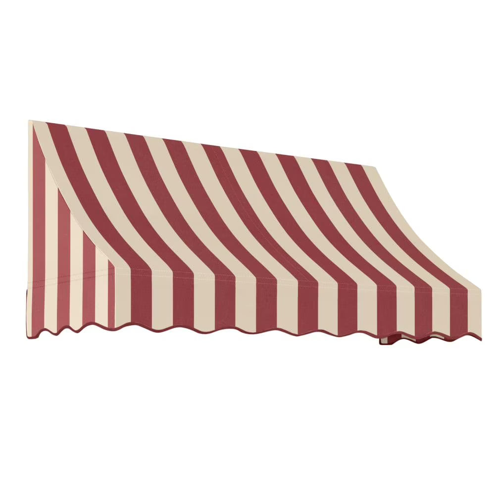 Burgundy/Tan Stripe Acrylic Fixed Awning F52607