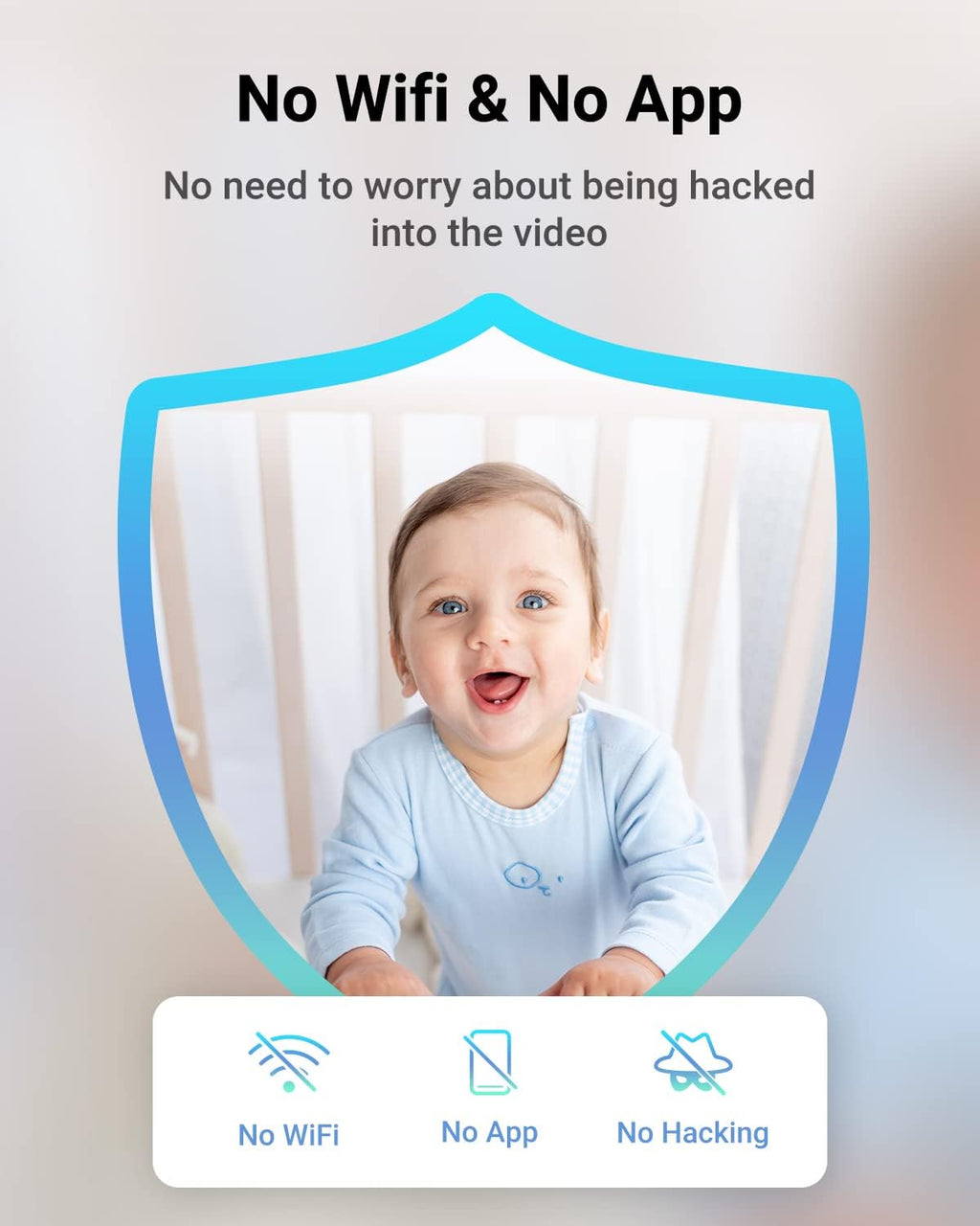 5'' Baby Monitor with Camera and Audio, Night Vision, 2-Way Audio W487