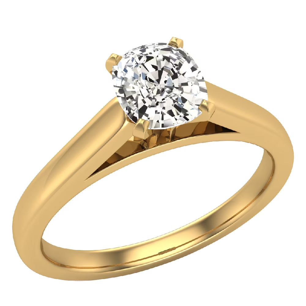 0.75 Carat Cushion Solitaire 4-Prong 14K Gold Engagement Ring U79999