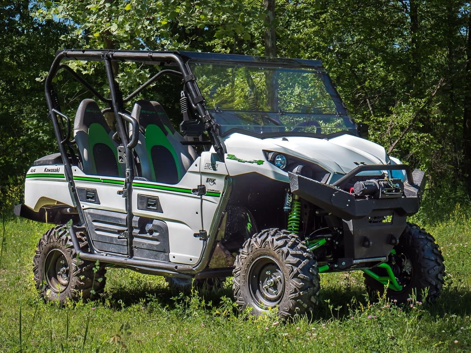 Scratch Resistant Flip/Fold 2-in-1 Windshield for Kawasaki Teryx C469