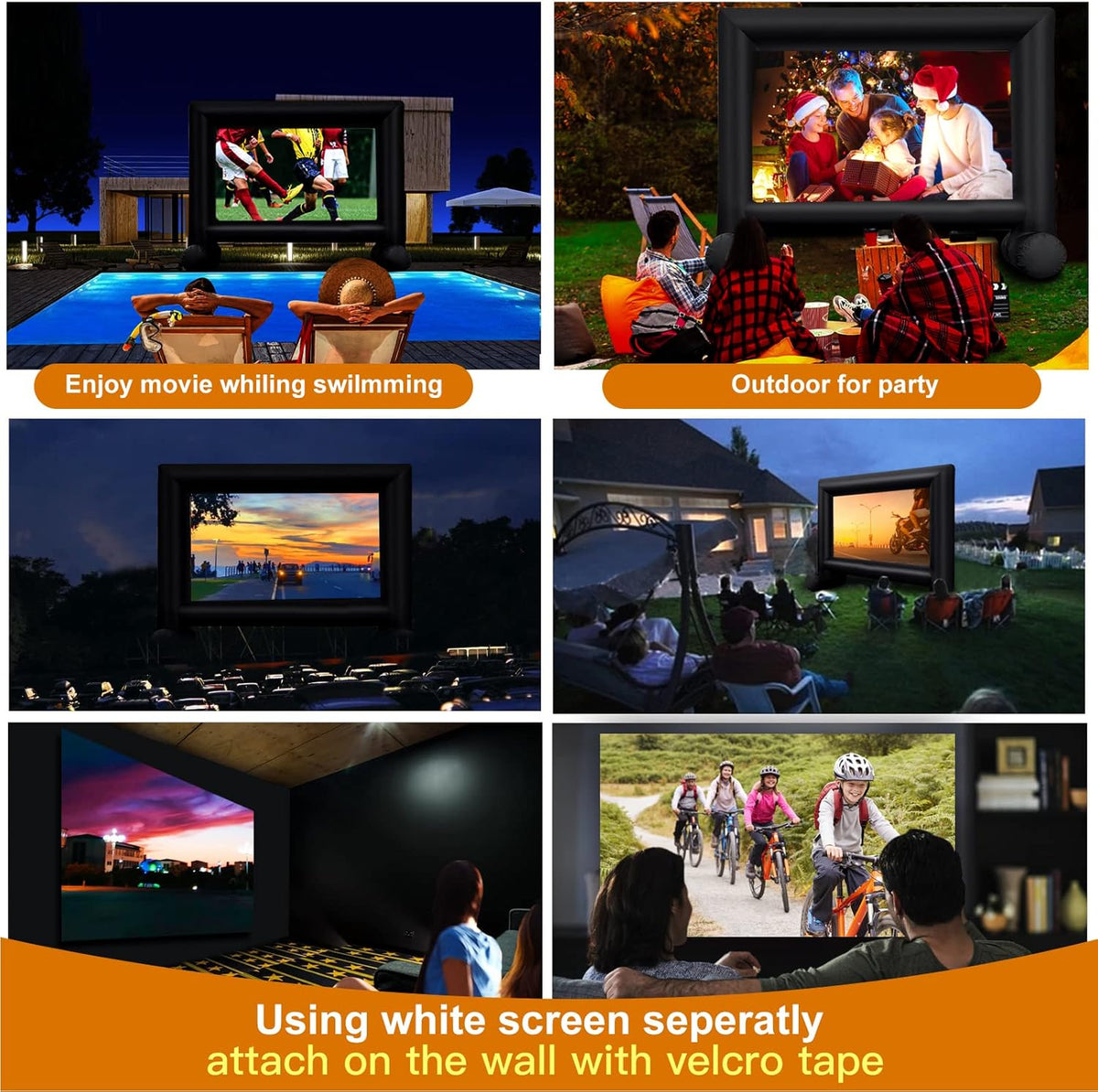 Inflatable Projector Screen with Air Blower and Carry Bag F5339