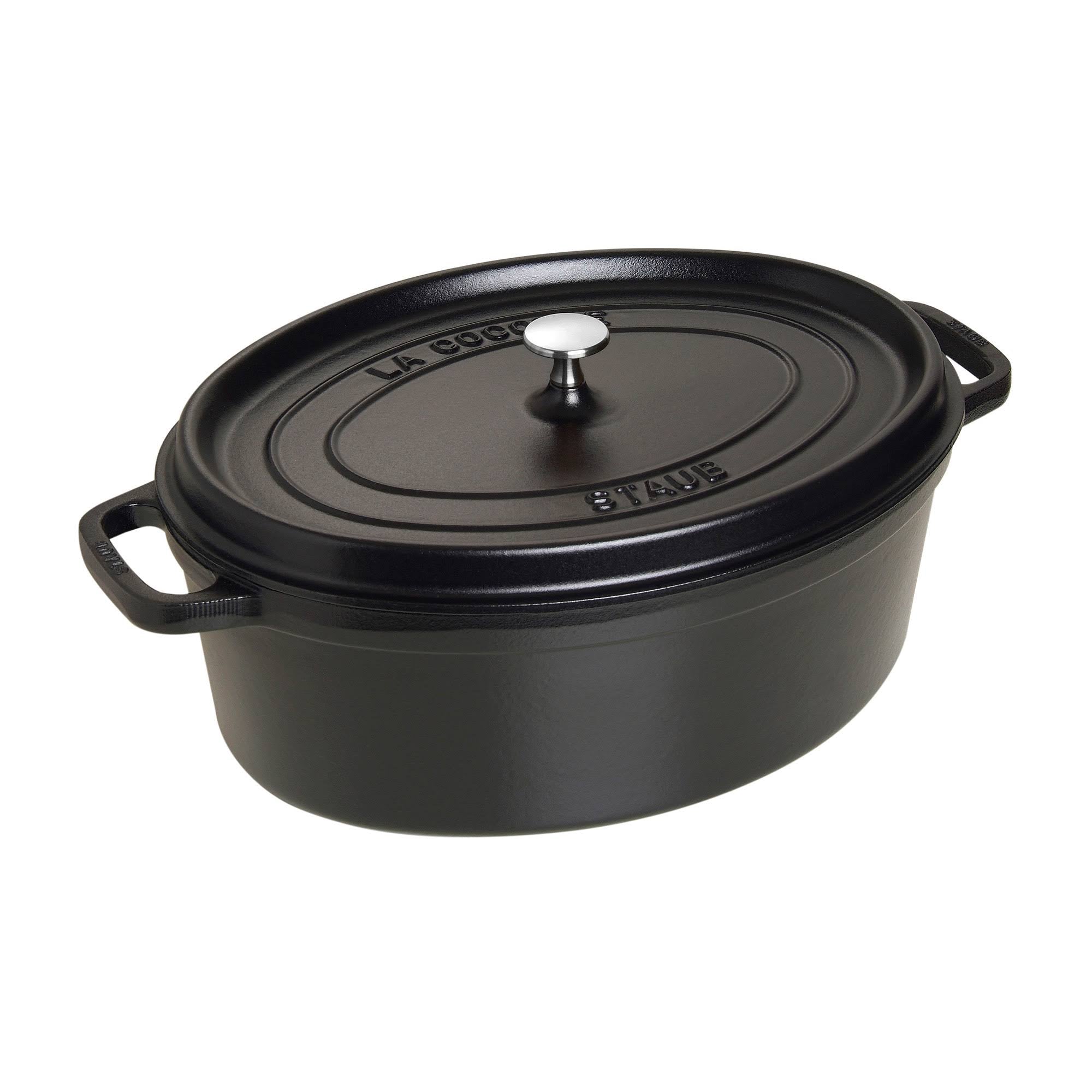 Matte Black Cast Iron 8.5-Quart Oval Cocotte Y862177