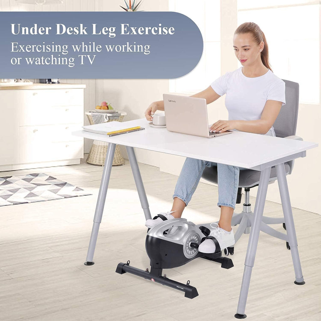 Magnetic Exercise Bike Pedal Exerciser with LCD Monitor and Resistance Bands P412