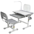 Gray Kid's Desk and Chair Set with Lamp and Book Holder D266956
