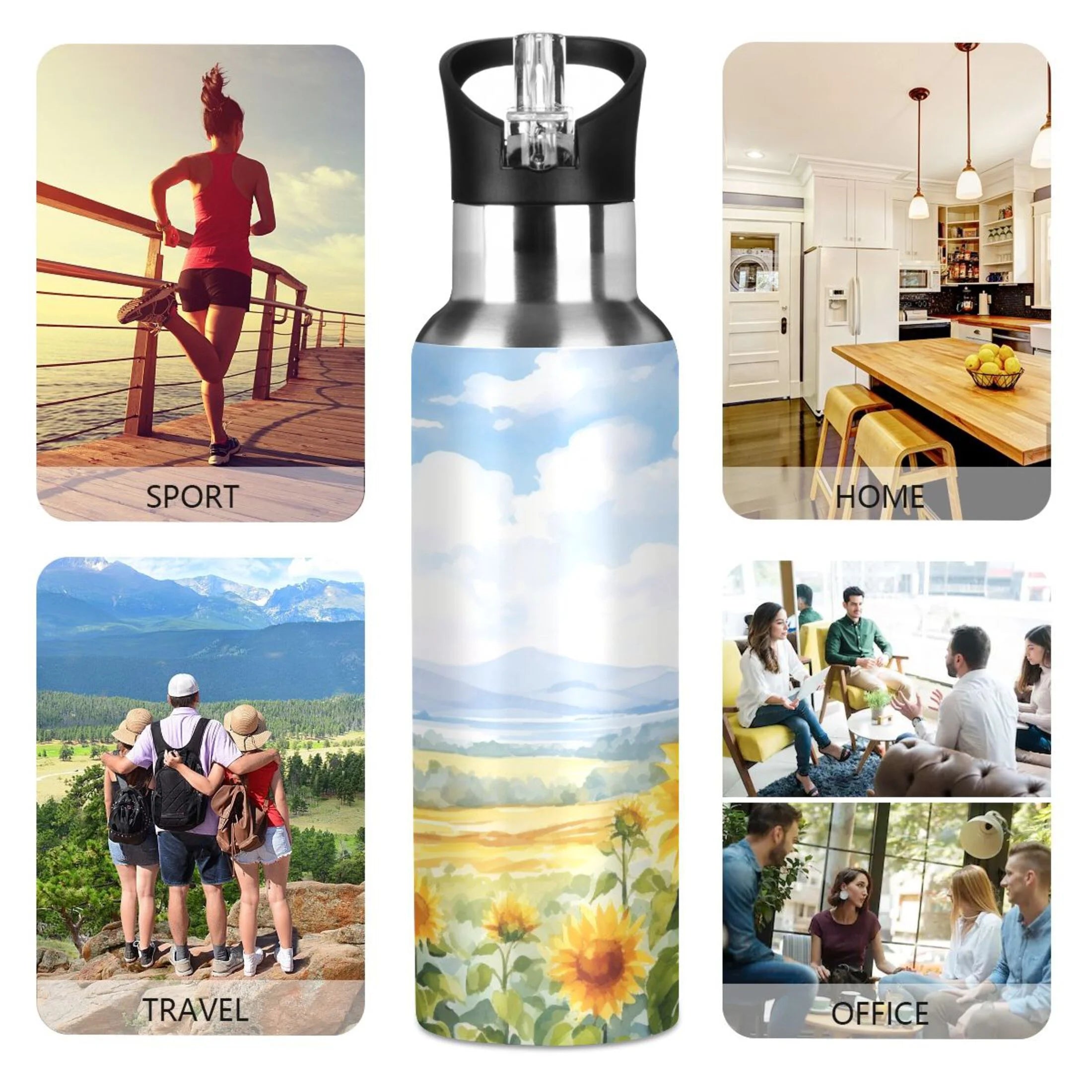 Stainless Steel Insulated Water Bottle with Straw Lid 20 oz C308432