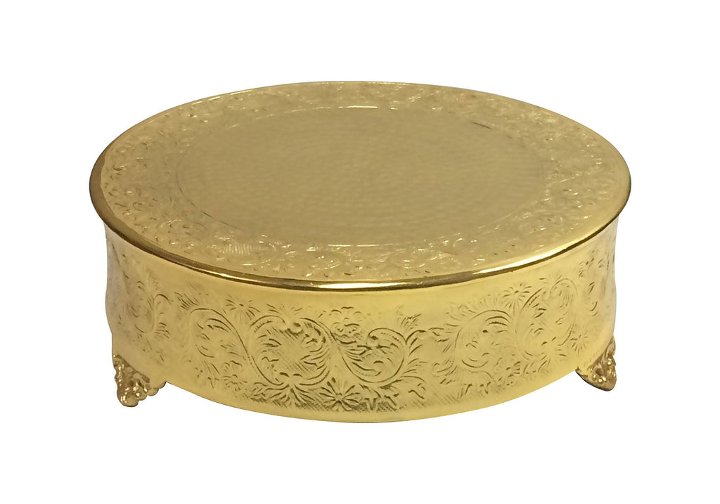 Gold Wedding Cake Stand Round 20x22 Aluminum Metal L78958